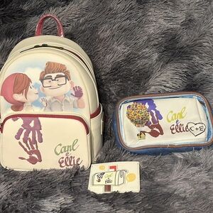 Disney Carl & Ellie Kids Backpack Set - Cream and Red
